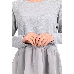 Bluza dama bumbac volan tull 1443