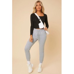 Pantalon dama bumbac uni cu siret 6149