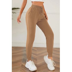 Pantalon dama bumbac uni cu siret 6149