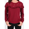 Bluza dama bumbac volan cu perle 1447-23