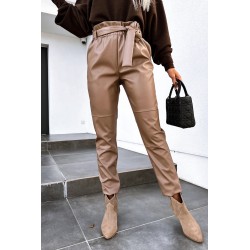 Pantalon dama piele ecologica cordon 6151