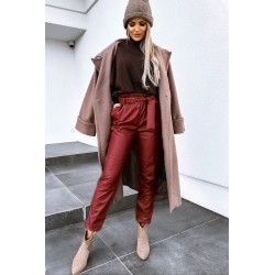 Pantalon dama piele ecologica cordon 6151