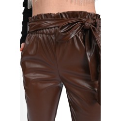 Pantalon dama piele ecologica cordon 6151