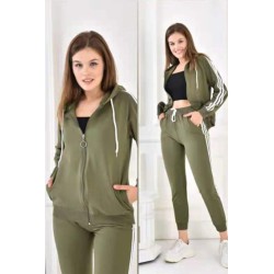 Trening dama bumbac cu 3 dungi 3047-22