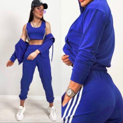 Trening dama bumbac cu gluga in  3 piese 3470