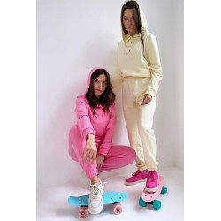 Trening dama bumbac vatuit cu gluga si capse 3587