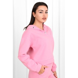 Trening dama bumbac vatuit cu gluga si capse 3587