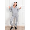 Trening dama bumbac vatuit cu gluga si capse 3587
