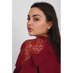 Bluza dama bumbac volan cu dantela 1453-23