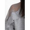 Bluza dama bumbac volan cu dantela 1453-23
