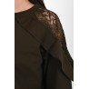 Bluza dama bumbac volan cu dantela 1453-23