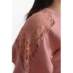 Bluza dama bumbac volan cu dantela 1453-23