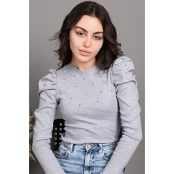 Bluza dama bumbac tetra cu pietre 8642