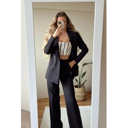 Compleu dama casual in 2 piese cu pantalon evazat 0109