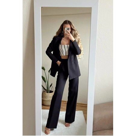 Compleu dama casual in 2 piese cu pantalon evazat 0109