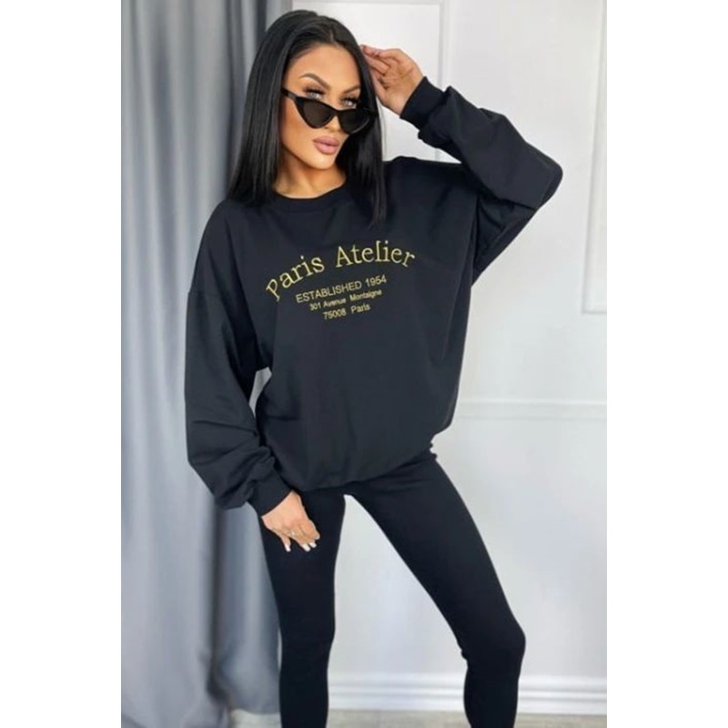 Trening dama bumbac cu bluza oversize Paris Atelier 3668