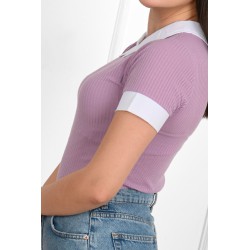 Tricou dama bumbac cu guler 1250-23