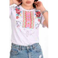 Tricou dama bumbac Floral 1423