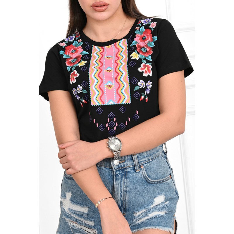 Tricou dama bumbac Floral 1423