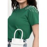 Tricou dama bumbac cu perle 1131-23