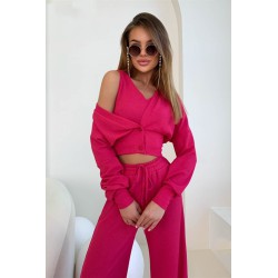 Compleu dama cu pantalon evazat  3 piese 3690