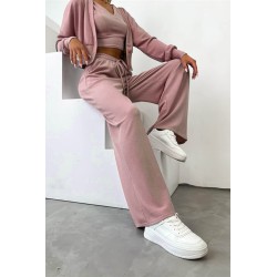 Compleu dama cu pantalon evazat  3 piese 3690