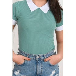 Tricou dama bumbac cu guler 1250-23