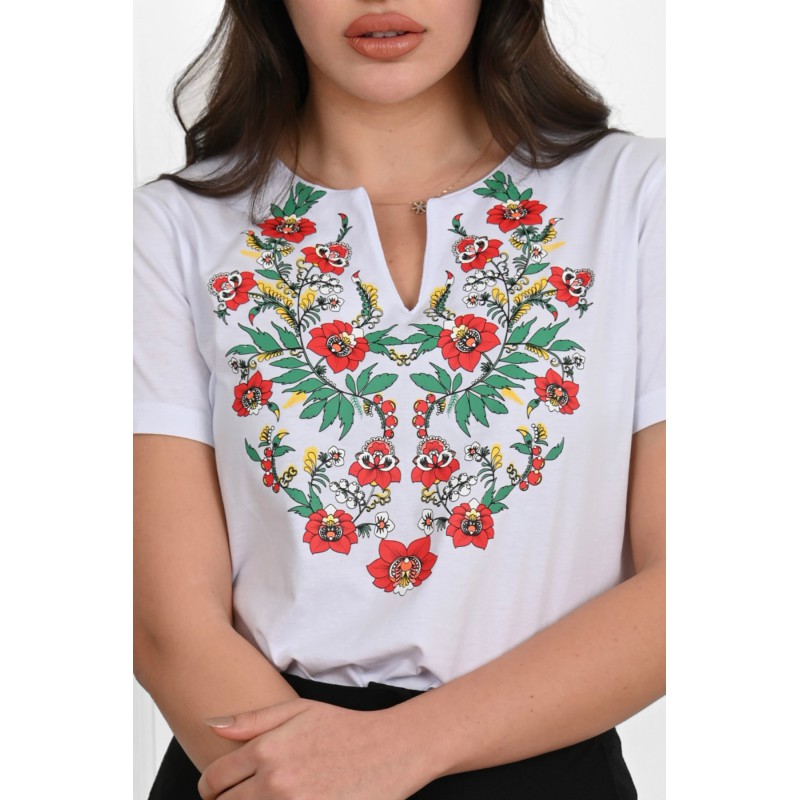 Tricou dama bumbac Floral cu anchior 1424