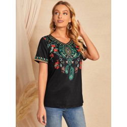 Tricou dama bumbac Floral 1425
