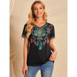 Tricou dama bumbac Floral 1425