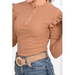 Bluza dama bumbac tetra cu volane 9391-2