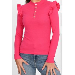 Bluza dama bumbac tetra cu volane 9391-2