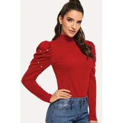 Bluza dama bumbac tetra cu perle 8503