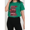 Tricou dama bumbac cu imprimeu Lipstick 1473