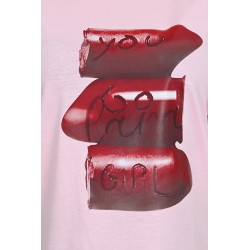 Tricou dama bumbac cu imprimeu Lipstick 1473