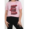 Tricou dama bumbac cu imprimeu Lipstick 1473