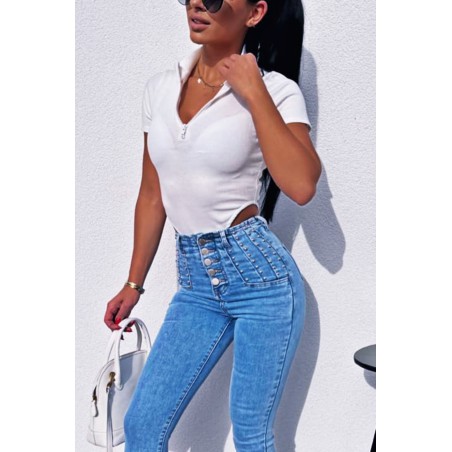 Body dama bumbac cu fermoar 9743