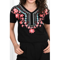 Tricou dama bumbac floral 1426-23