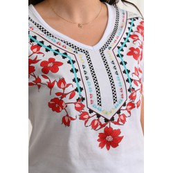 Tricou dama bumbac floral 1426-23