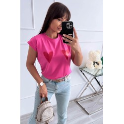 Tricou dama bumbac 2inimi 1495