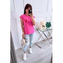 Tricou dama bumbac 2inimi 1495