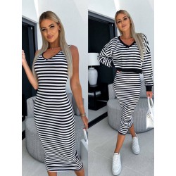 Compleu dama 2 piese cu dungi KOMPLET 3711-23