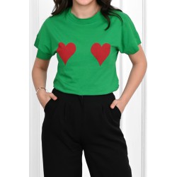 Tricou dama bumbac 2inimi 1495