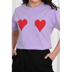 Tricou dama bumbac 2inimi 1495