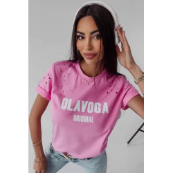 Tricou dama bumbac perforatii 1528-23