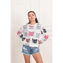 Bluza dama bumbac Cats 1331-22
