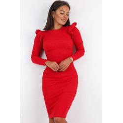 Rochie dama bumbac tetra cu volanase 9467