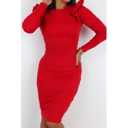 Rochie dama bumbac tetra cu volanase 9467