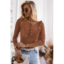 Bluza dama bumbac tetra cu volan 9541