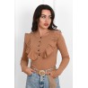 Bluza dama bumbac tetra cu volan 9541